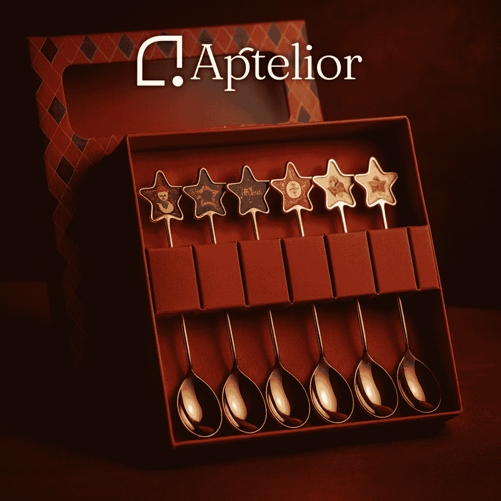 Aptelior Festive Spoon & Fork Set™ – Weihnachtsbesteck aus Edelstahl