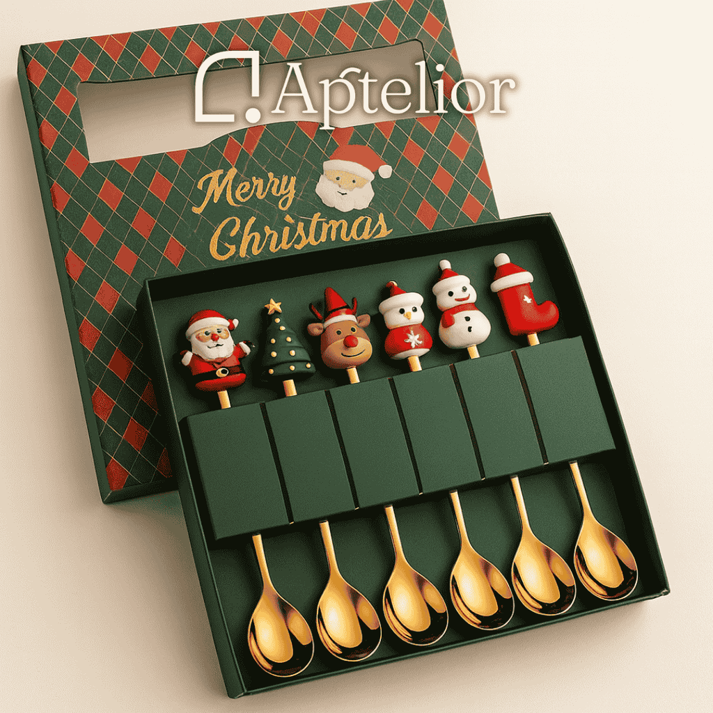 Aptelior Festive Spoon & Fork Set™ – Weihnachtsbesteck aus Edelstahl