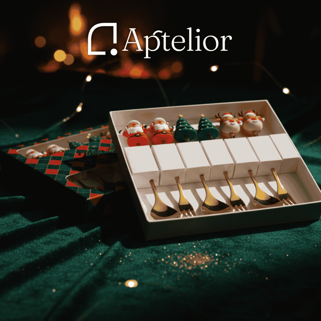 Aptelior Festive Spoon & Fork Set™ – Weihnachtsbesteck aus Edelstahl