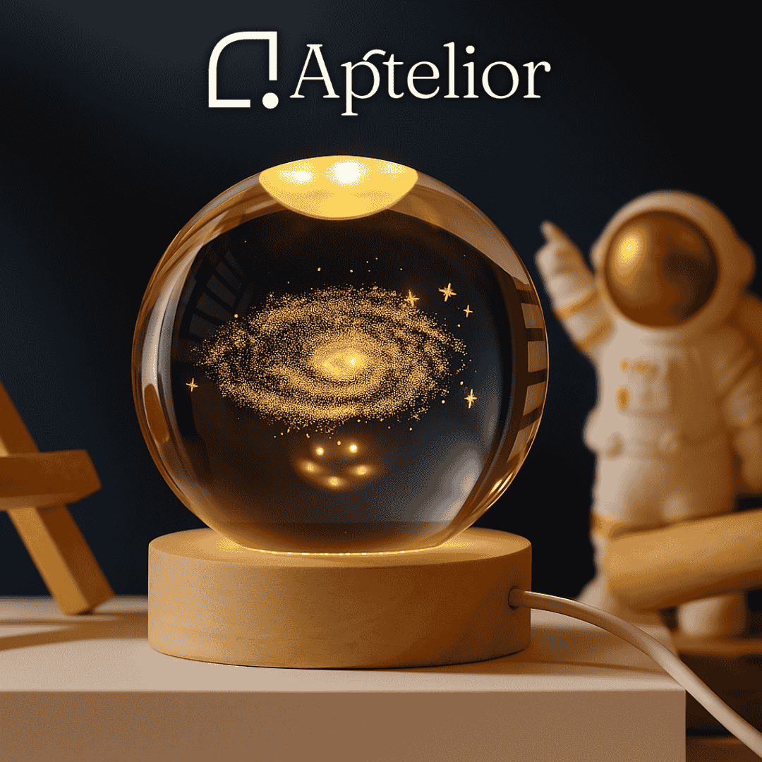 Aptelior CosmoSphere™ – 3D Galaxie Kristallkugel LED Nachtlicht
