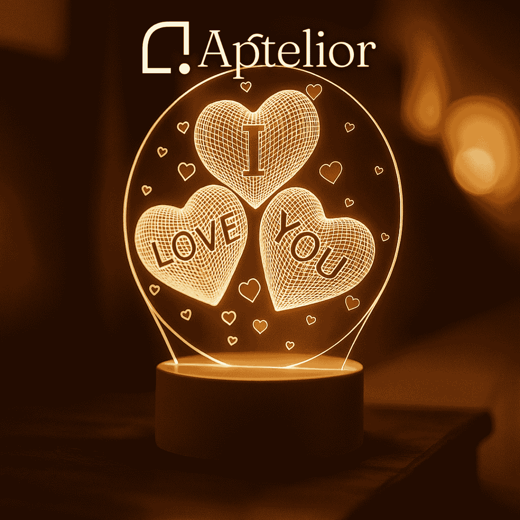 Aptelior IlluShape™ – Luz nocturna LED acrílica 3D con ilusión 