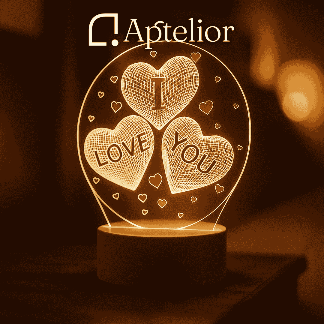 Aptelior IlluShape™ – Luz nocturna LED acrílica 3D con ilusión 