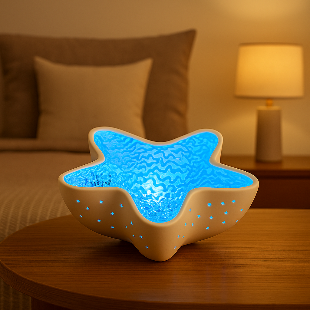 Starfish Ocean Wave Projector Lamp (USB, Rechargeable)