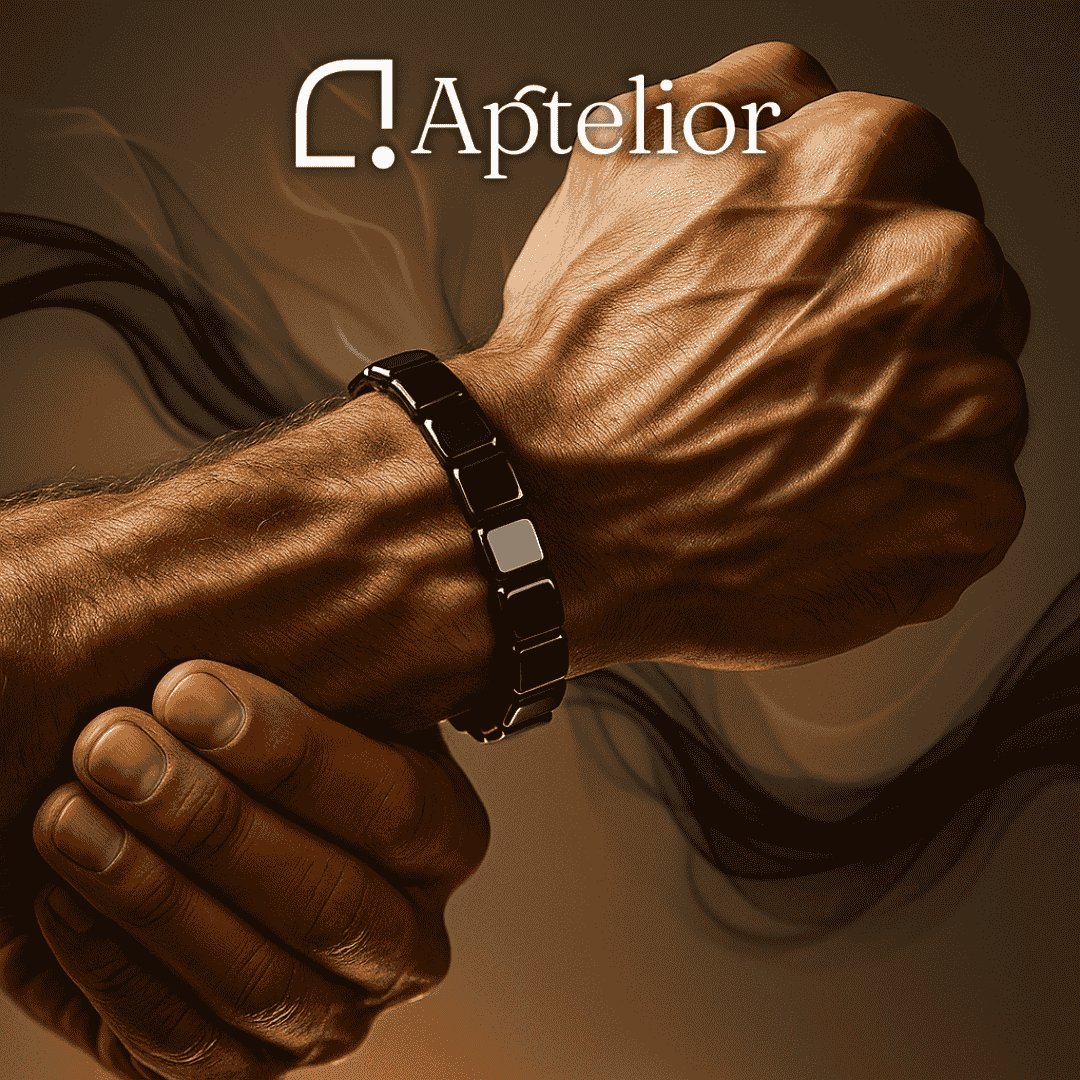 Aptelior HematitePulse – Magnetic Energy Bracelet