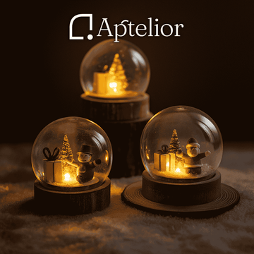 Aptelior GlimSphere™ – Bola de luz LED decorativa navideña (blanco cálido) 