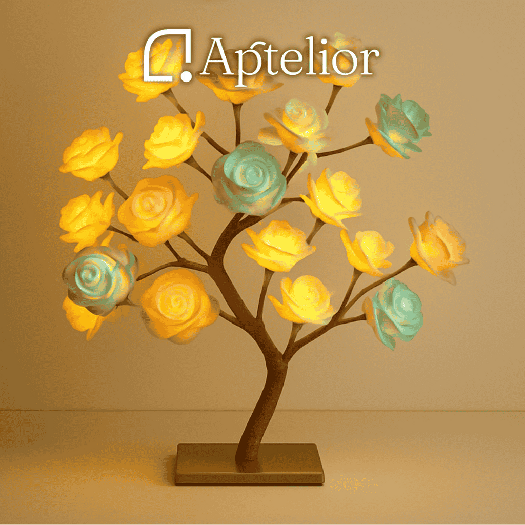 Aptelior RoséaTree™ – LED Rose Leaf Fairy Table Lamp