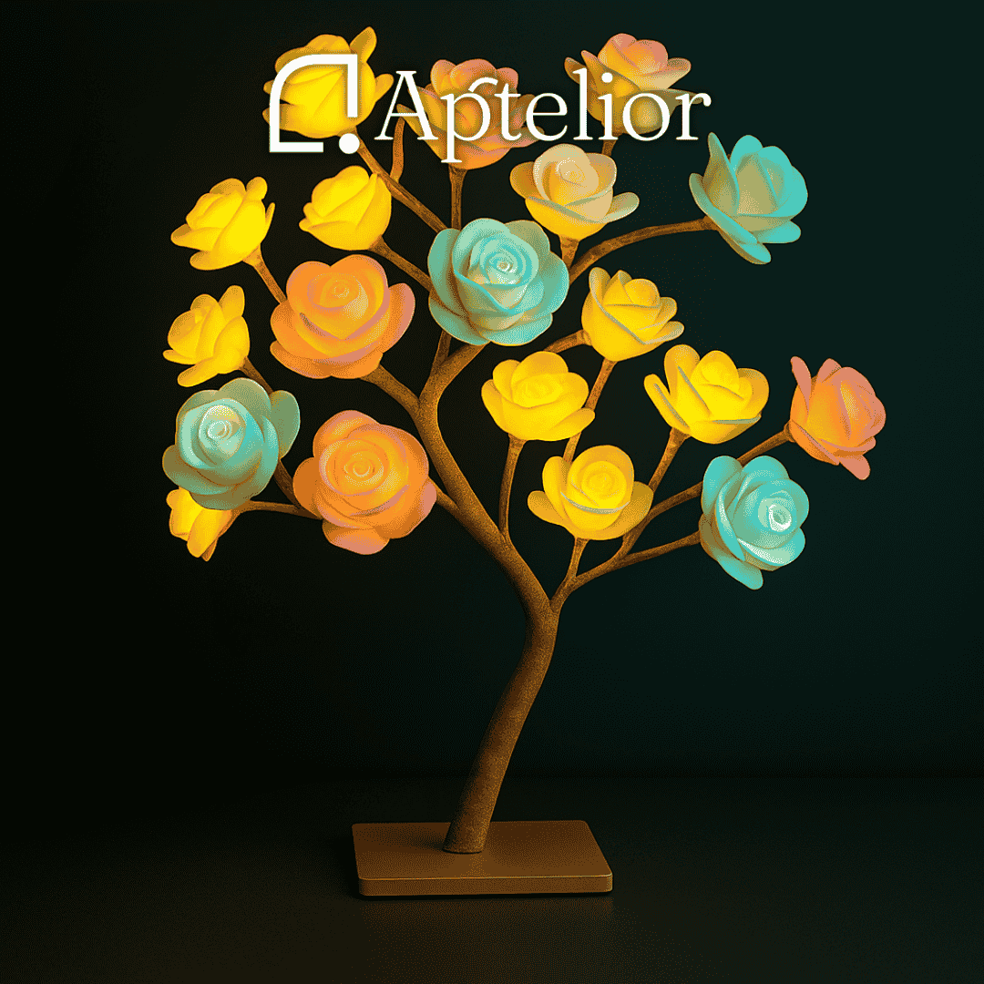 Aptelior RoséaTree™ – LED Rose Leaf Fairy Table Lamp