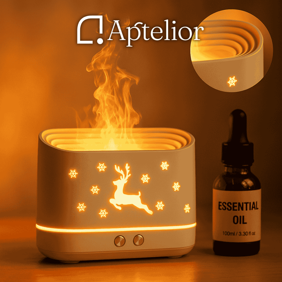 Humidificador de aromaterapia Aptelior EmberGlow™ com efeito de chama original 
