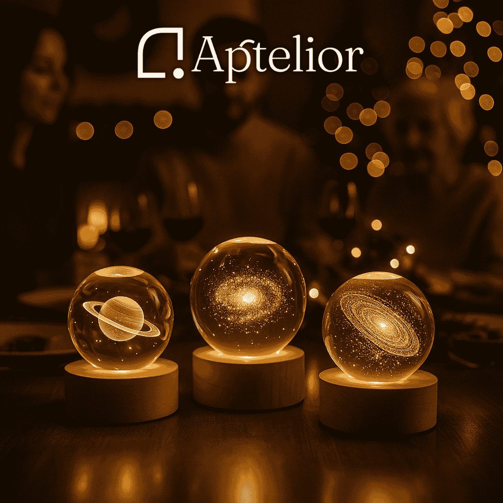 Aptelior CosmoSphere™ – 3D Galaxie Kristallkugel LED Nachtlicht