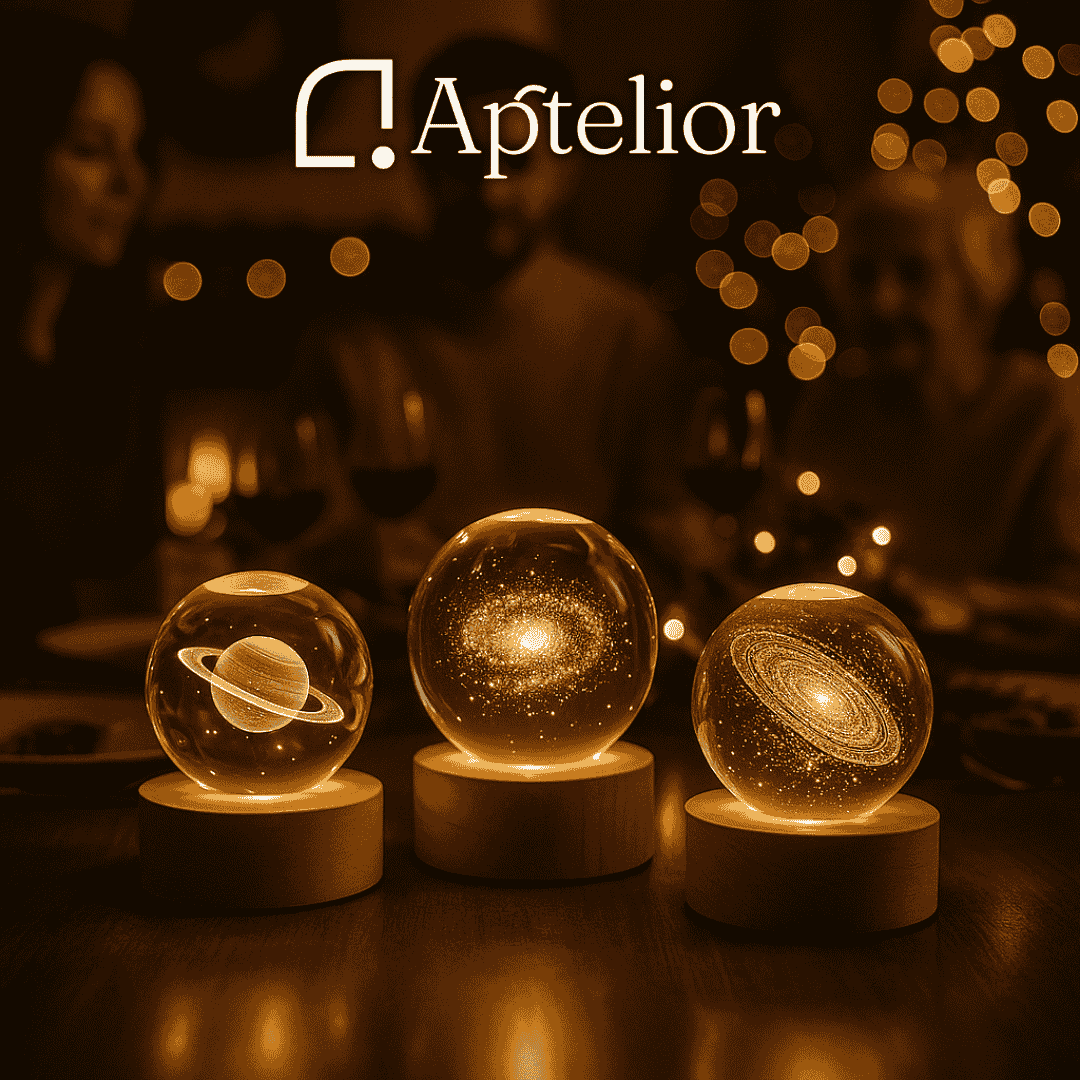 Aptelior CosmoSphere™ – 3D Galaxie Kristallkugel LED Nachtlicht
