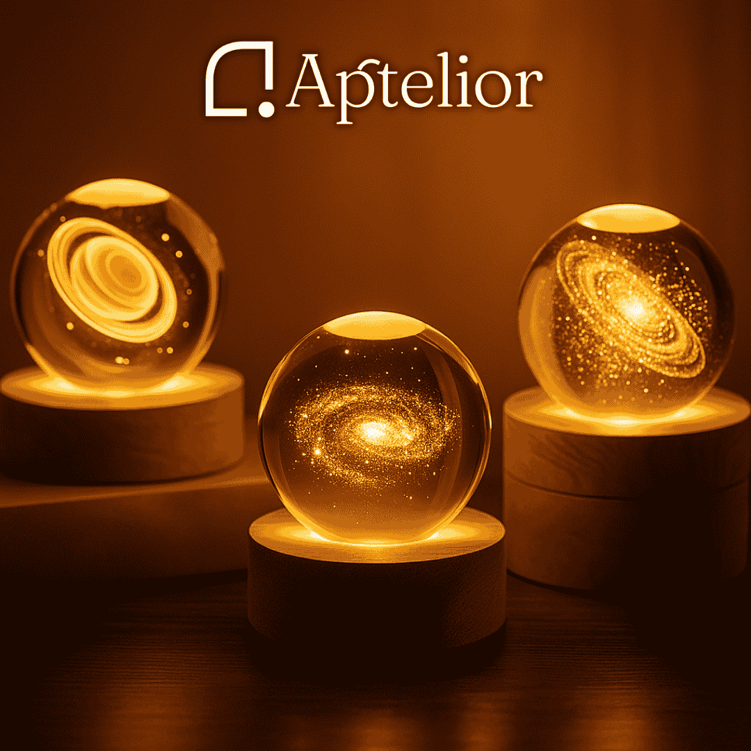 Aptelior CosmoSphere™ – 3D Galaxy Crystal Ball LED Night Light