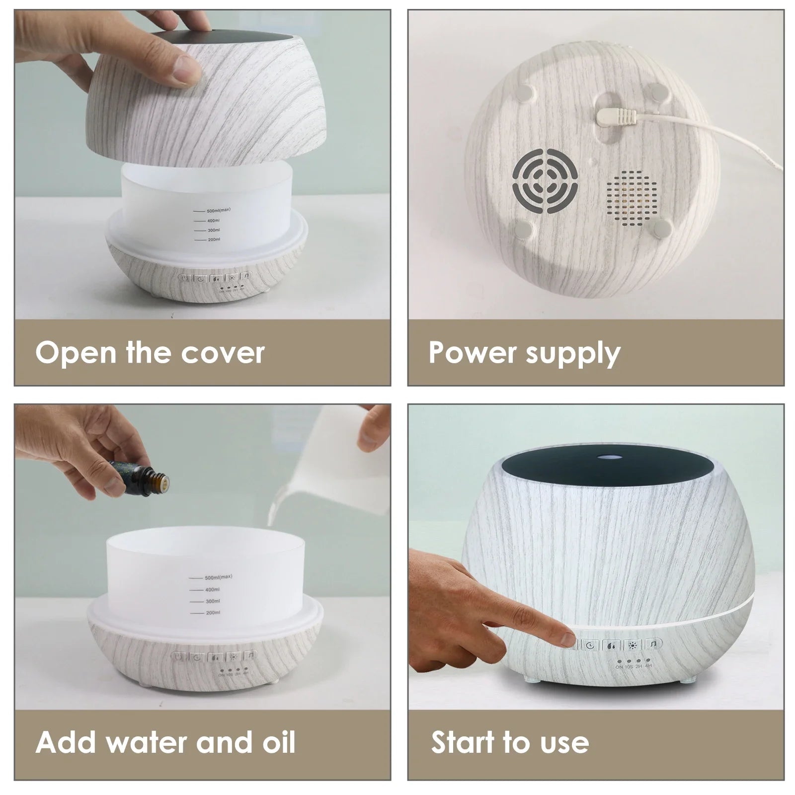 Smart WiFi Essential Oil Diffuser 500ml | Tuya & Alexa App Control + 7 LED Colors
