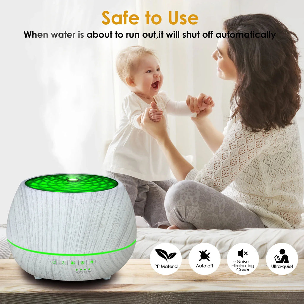Smart WiFi Essential Oil Diffuser 500ml | Tuya & Alexa App Control + 7 LED Colors