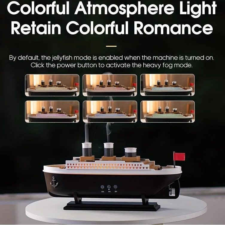Aptelior OceanMist™ – 250ml Titanic Ship Air Humidifier & Aroma Diffuser