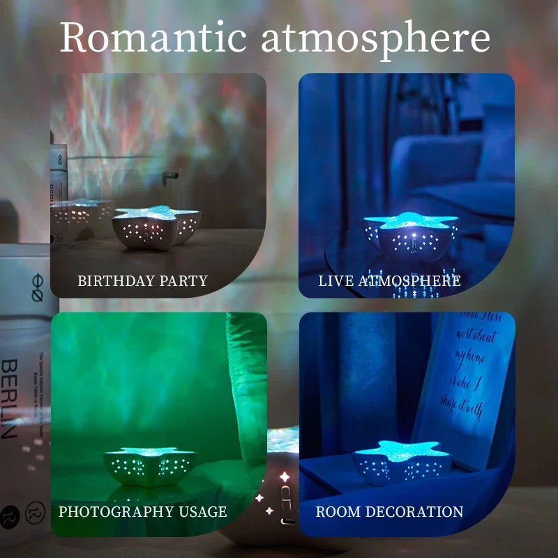 Starfish Ocean Wave Projector Lamp (USB, Rechargeable)