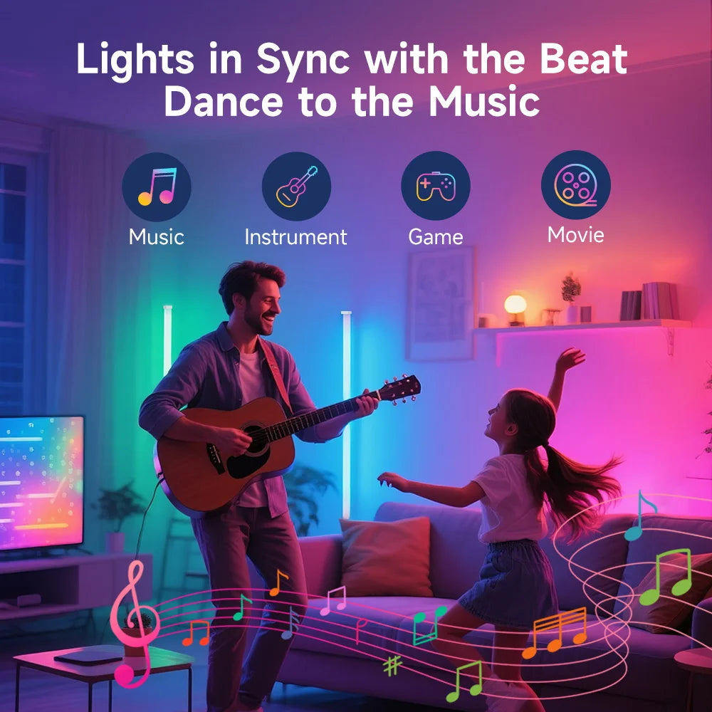 Smart RGB Floor Lamp (Remote, App, Mood Light, Dimmable)