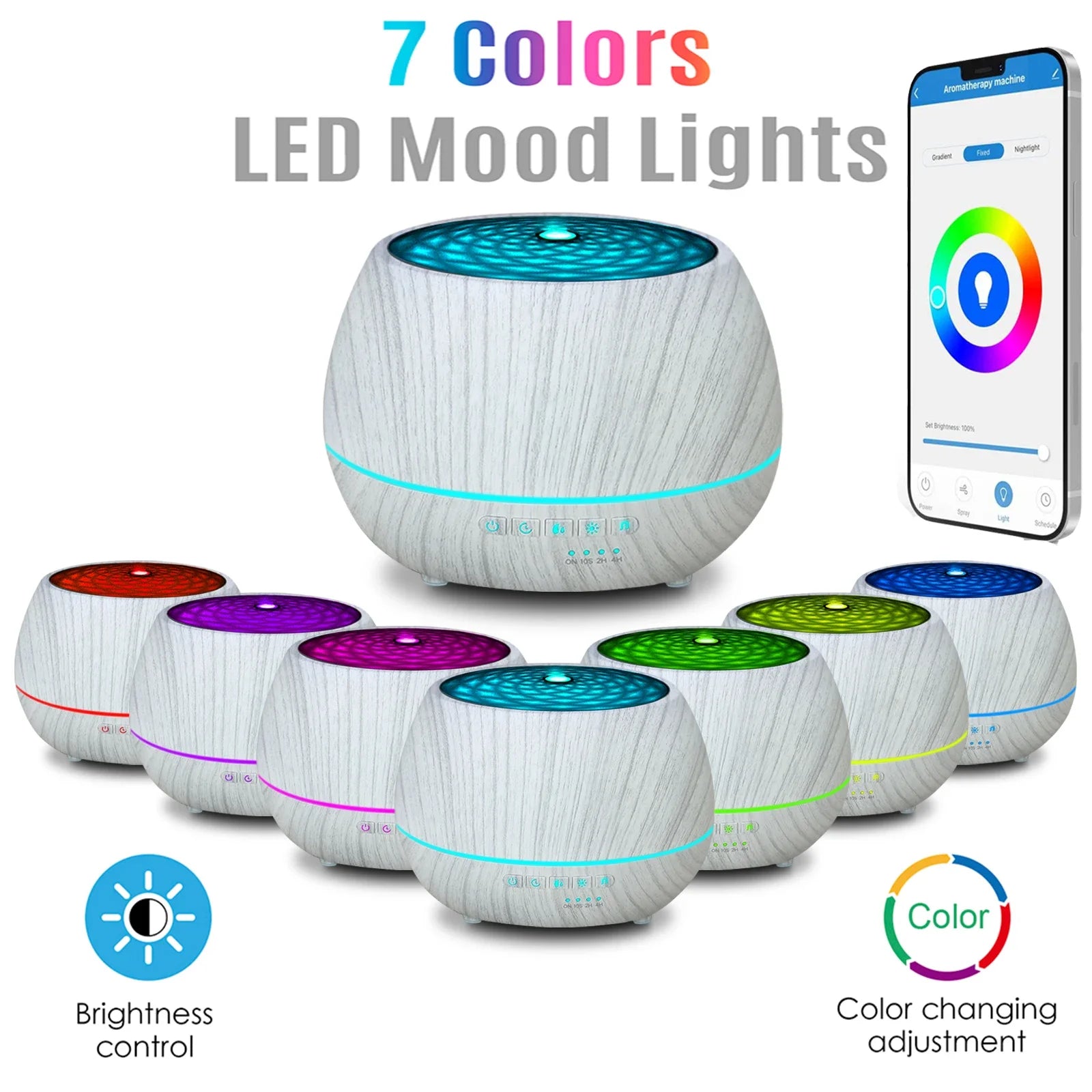 Smart WiFi Essential Oil Diffuser 500ml | Tuya & Alexa App Control + 7 LED Colors