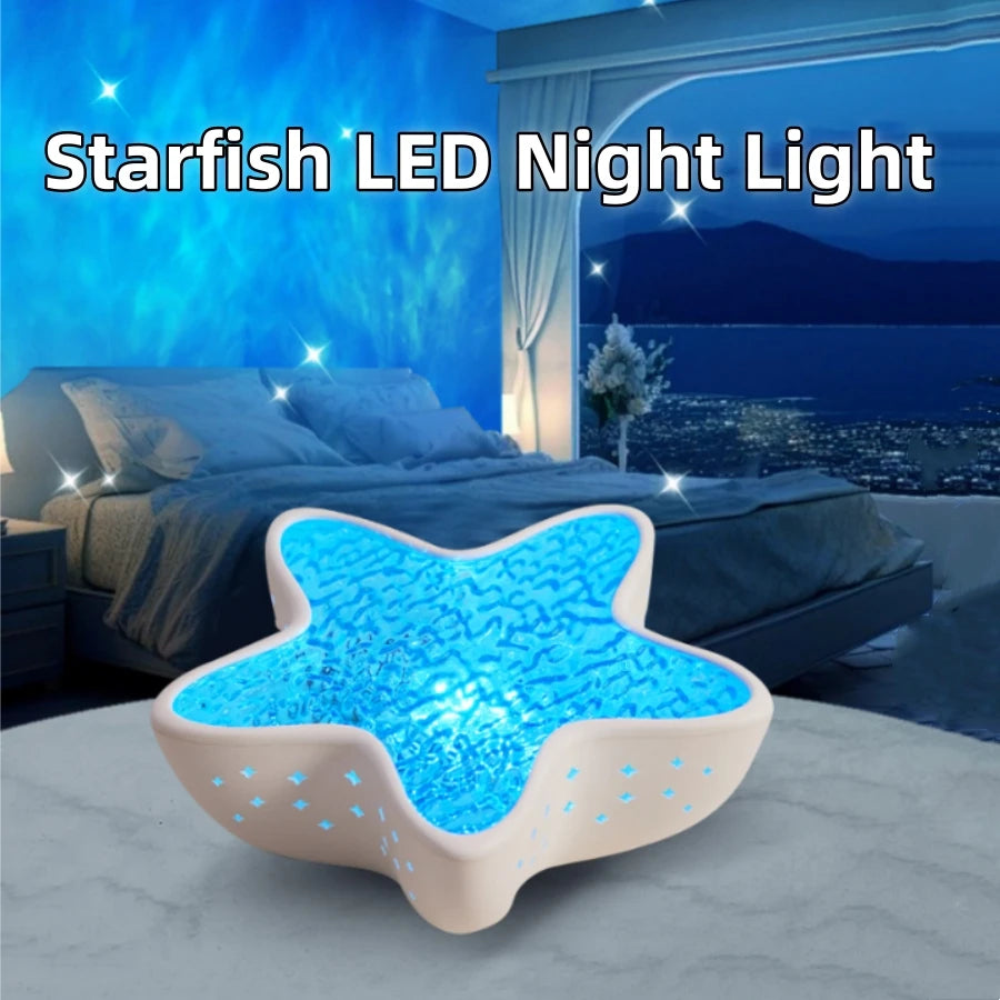 Starfish Ocean Wave Projector Lamp (USB, Rechargeable)