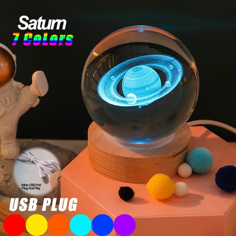Saturn Crystal Ball Night Light