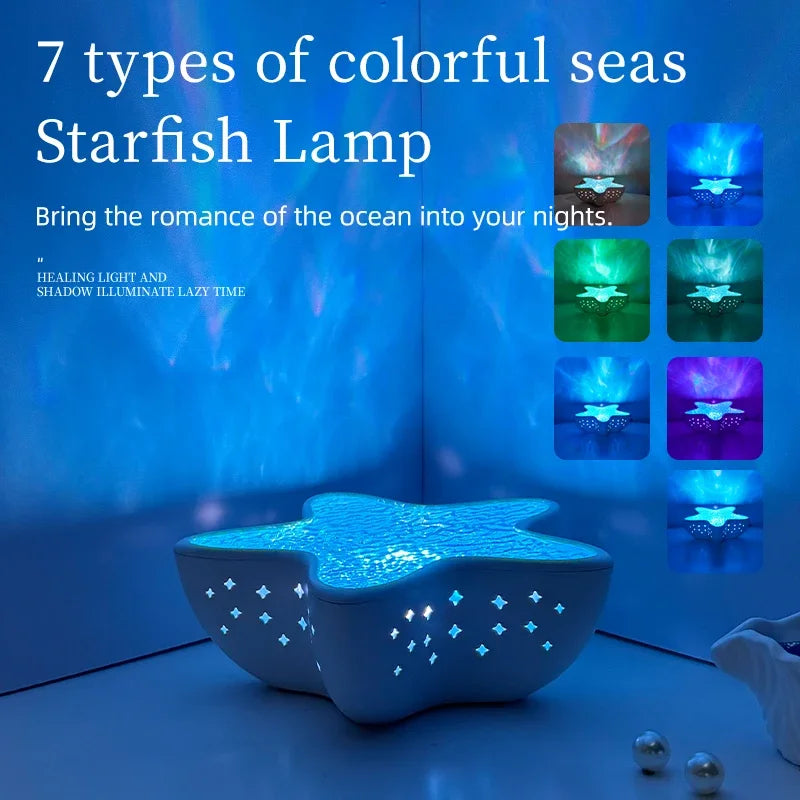 Starfish Ocean Wave Projector Lamp (USB, Rechargeable)