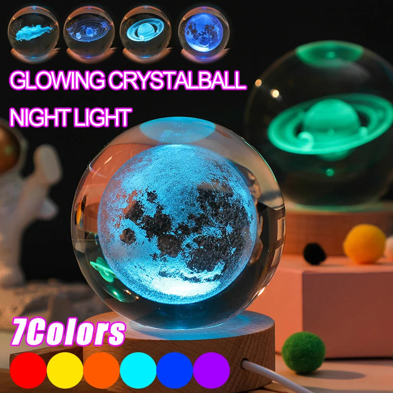 Moon Crystal Ball Night Light
