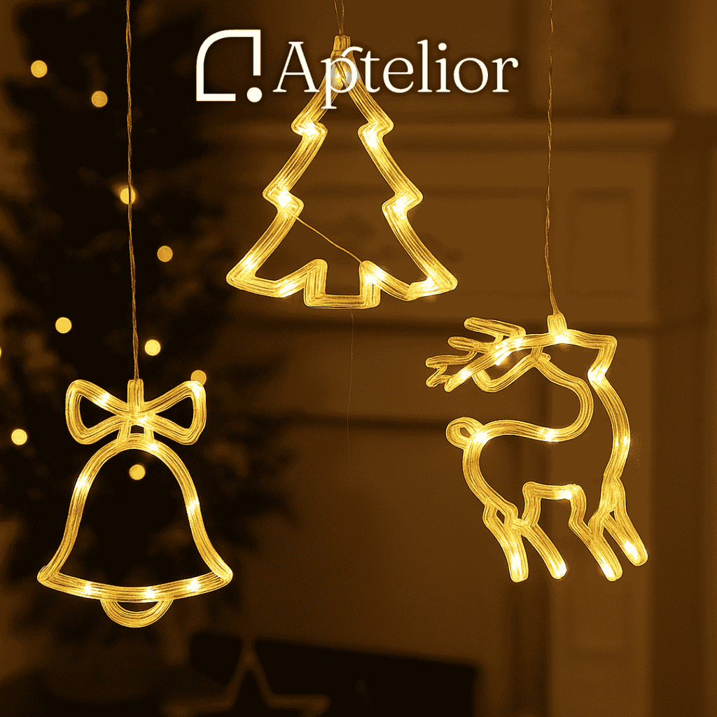 Aptelior LumiCurtain™ – Warm White Christmas LED Fairy Curtain Lights