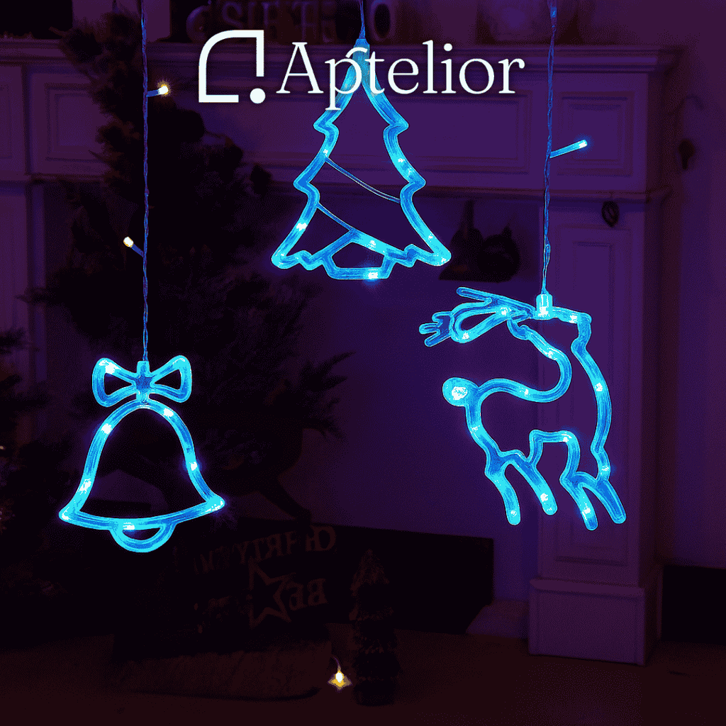Aptelior LumiCurtain™ – Warm White Christmas LED Fairy Curtain Lights