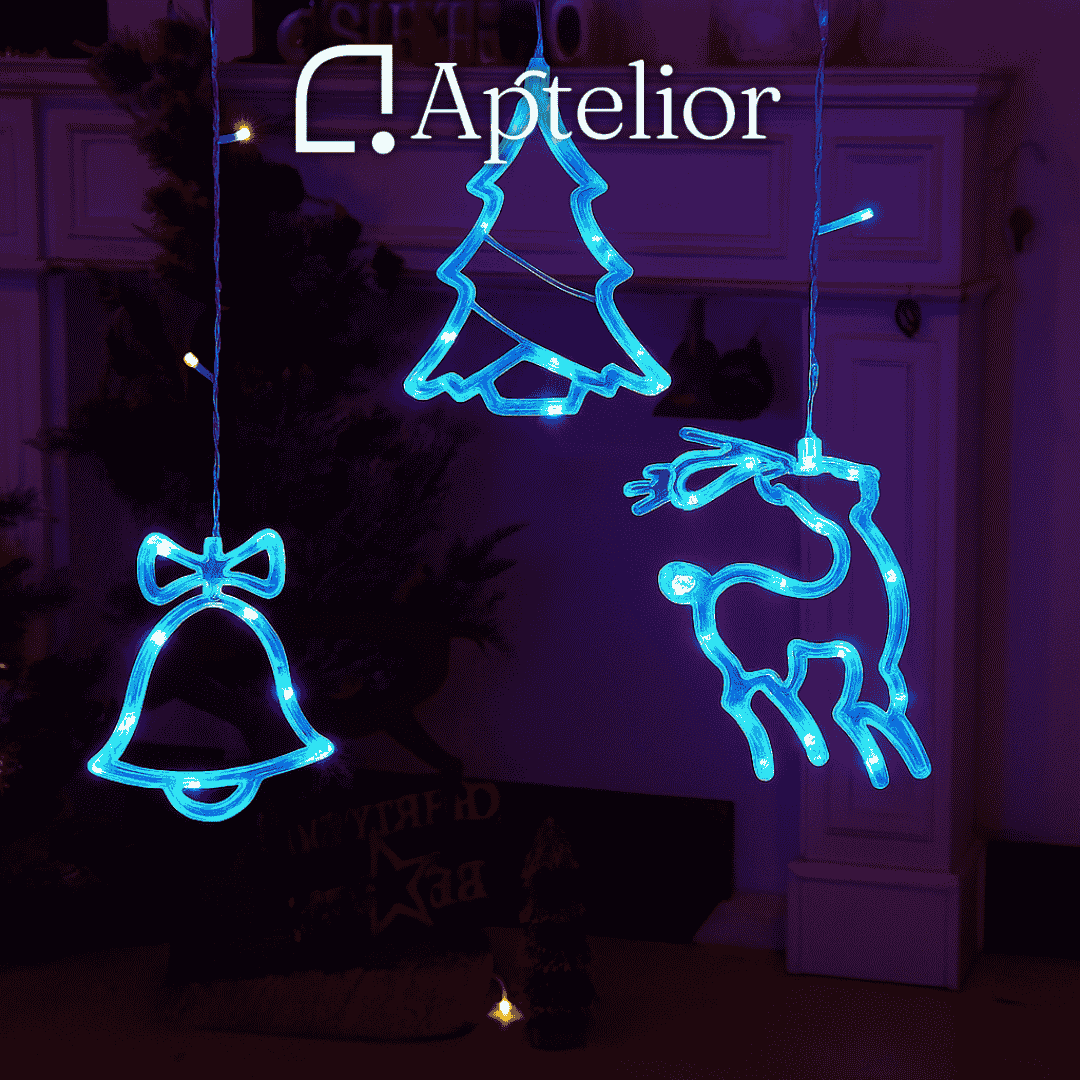 Aptelior LumiCurtain™ – Warm White Christmas LED Fairy Curtain Lights