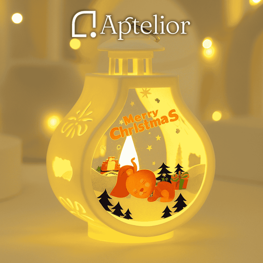 Aptelior LumiWind™ – Weihnachts-LED-Windlampe Kerzenhalter
