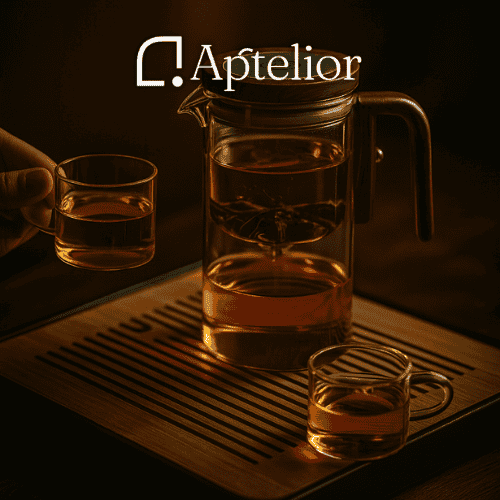 Aptelior One-Click Silentea™ — Magnetische Glas-Infusionsteekanne