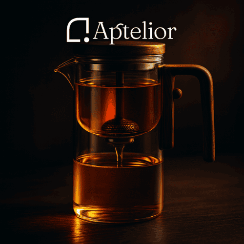 Aptelior One-Click Silentea™ — Magnetische Glas-Infusionsteekanne