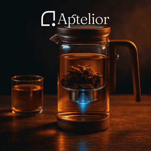 Aptelior One-Click Silentea™ — Magnetische Glas-Infusionsteekanne