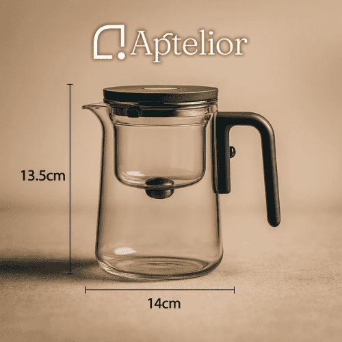 Aptelior One-Click Silentea™ — Magnetische Glas-Infusionsteekanne