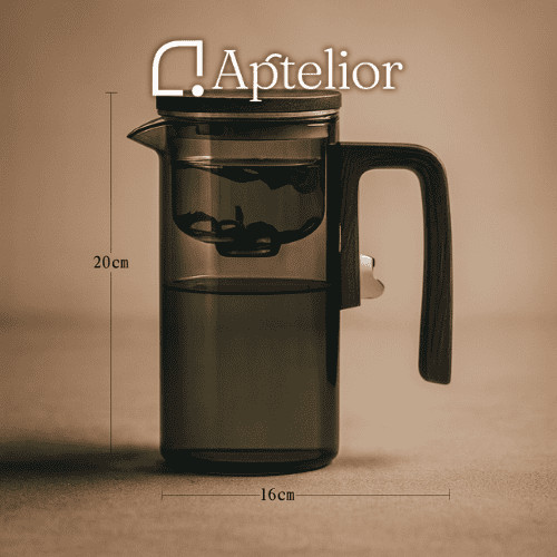 Aptelior One-Click Silentea™ — Magnetic Glass Infusion Teapot