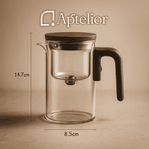 Aptelior One-Click Silentea™ — Magnetic Glass Infusion Teapot