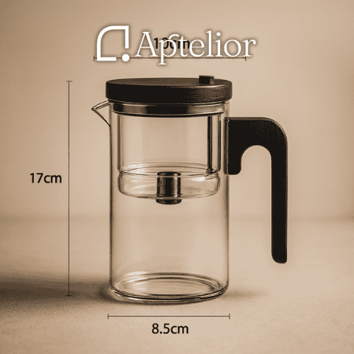 Aptelior One-Click Silentea™ — Magnetic Glass Infusion Teapot
