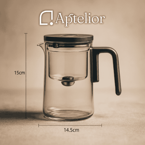 Aptelior One-Click Silentea™ — Magnetische Glas-Infusionsteekanne