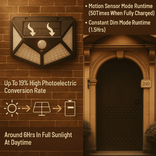 Aptelior SolarFlux™– Solar Motion Sensor Light